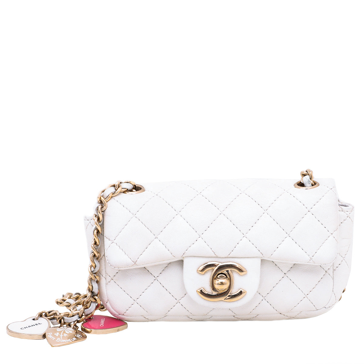 Chanel White CC Valentine's Day Extra Mini Flap Bag