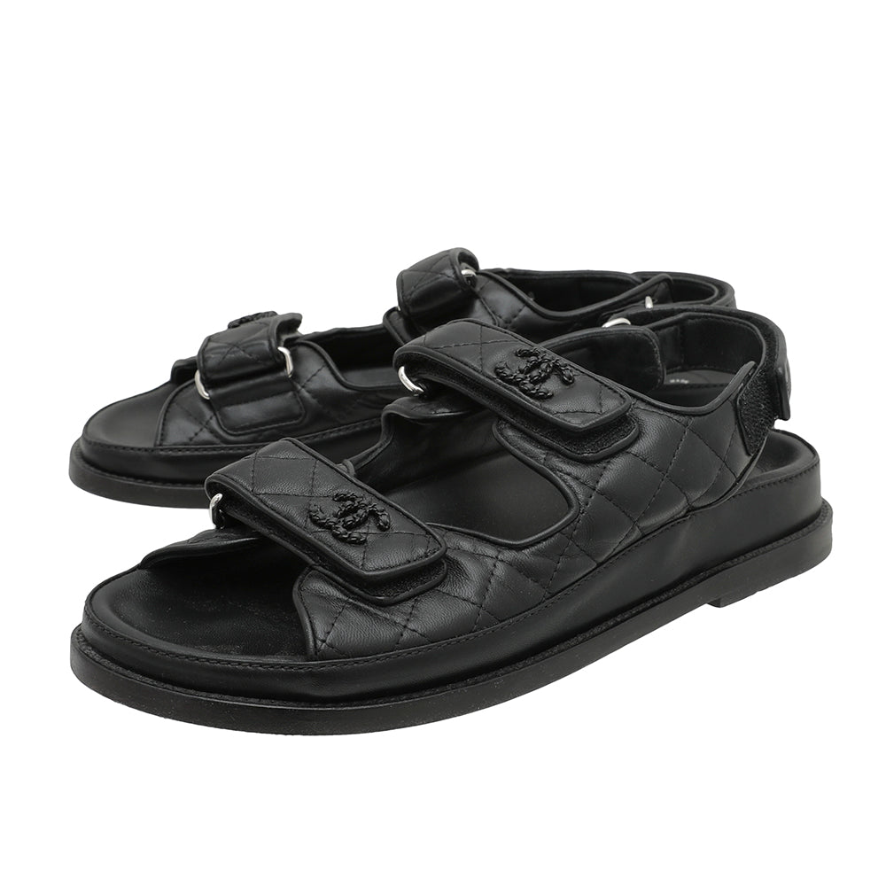 Sandals - Strass & suede kidskin, black — Fashion