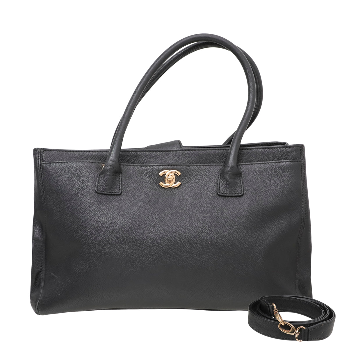 Chanel Black Cerf Executive Medium Tote Bag