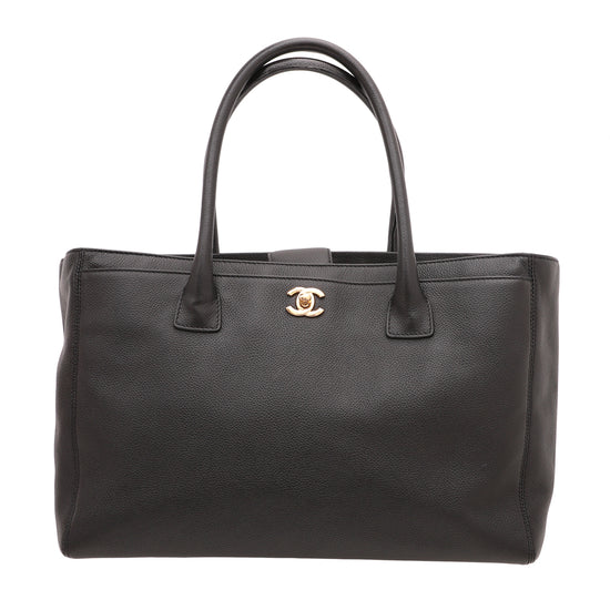 Chanel Black Cerf Executive Tote Bag