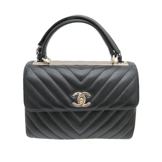 Chanel Black Chevron CC Trendy Bag