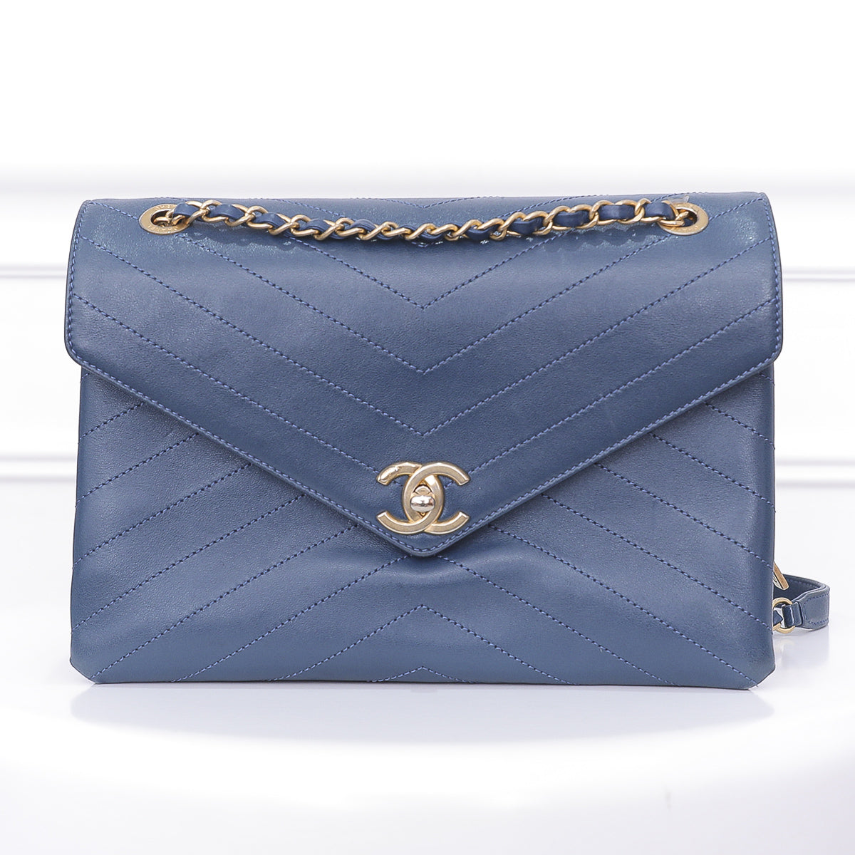 Chanel Blue Envelope Flap Bag