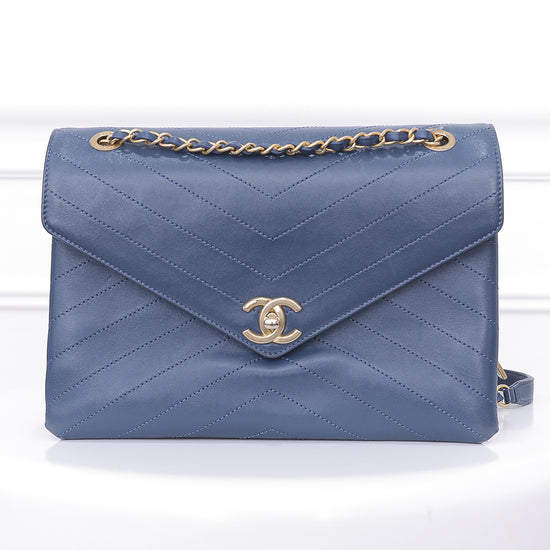 Chanel Blue Envelope Flap Bag