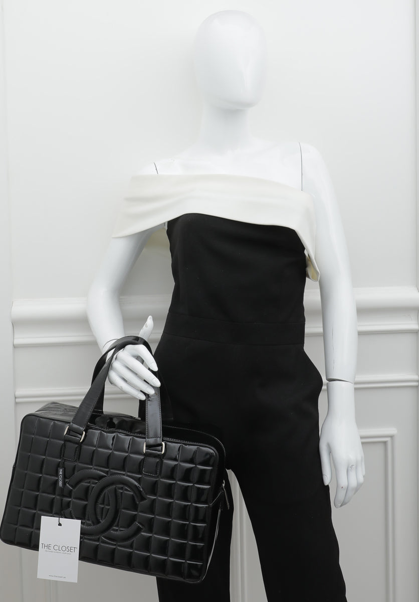 Chanel Black Chocolate Bar Bowler Bag