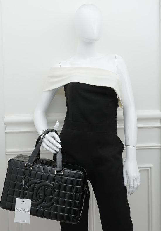 Chanel Black Chocolate Bar Bowler Bag – The Closet