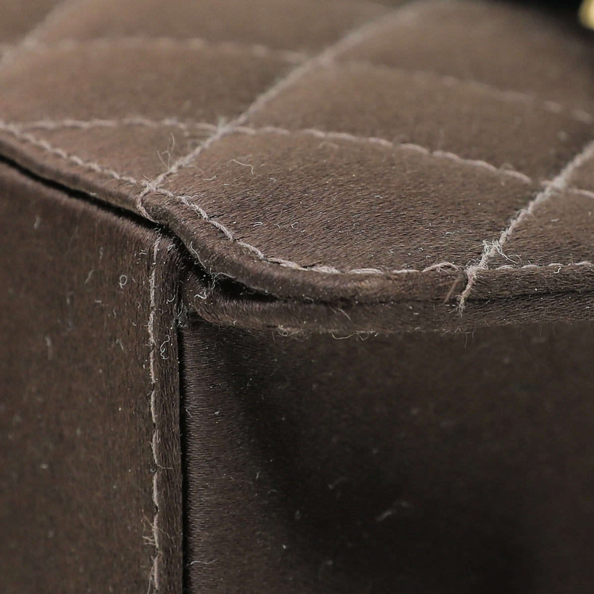 Chanel Chocolate Satin CC Quilted Flap Bag-Chanel-THE CLOSET