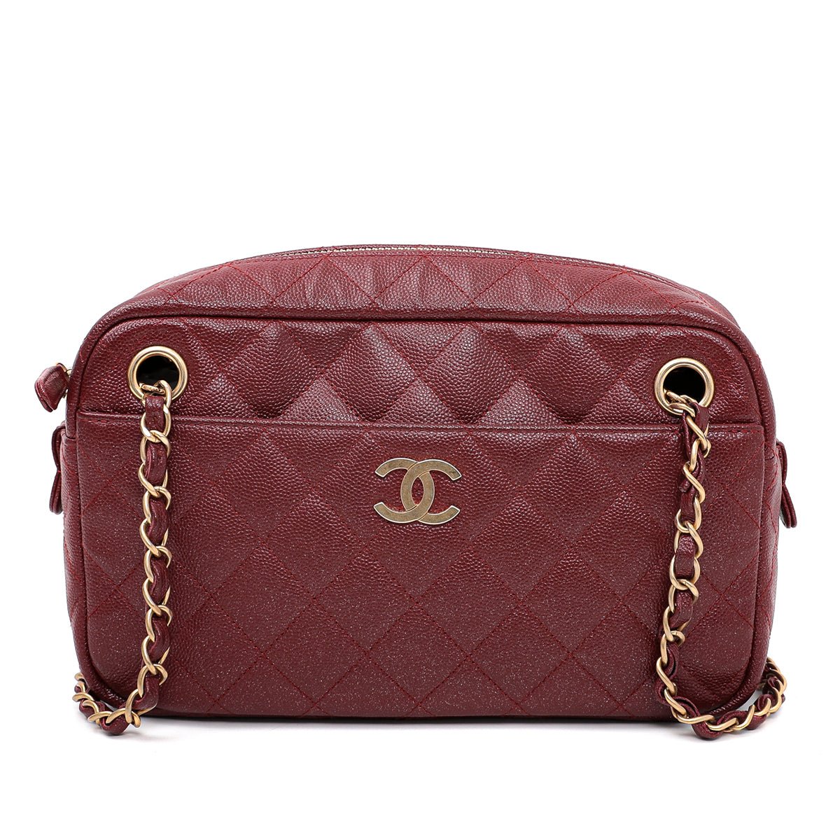 Chanel Wine Red Classic Camera Case Shoulder Bag