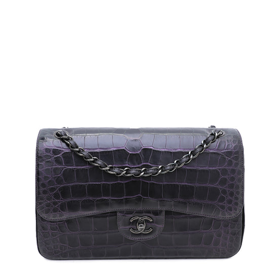 Chanel Classic Jumbo Double Flap, Dark Purple 20B Lambskin Leather