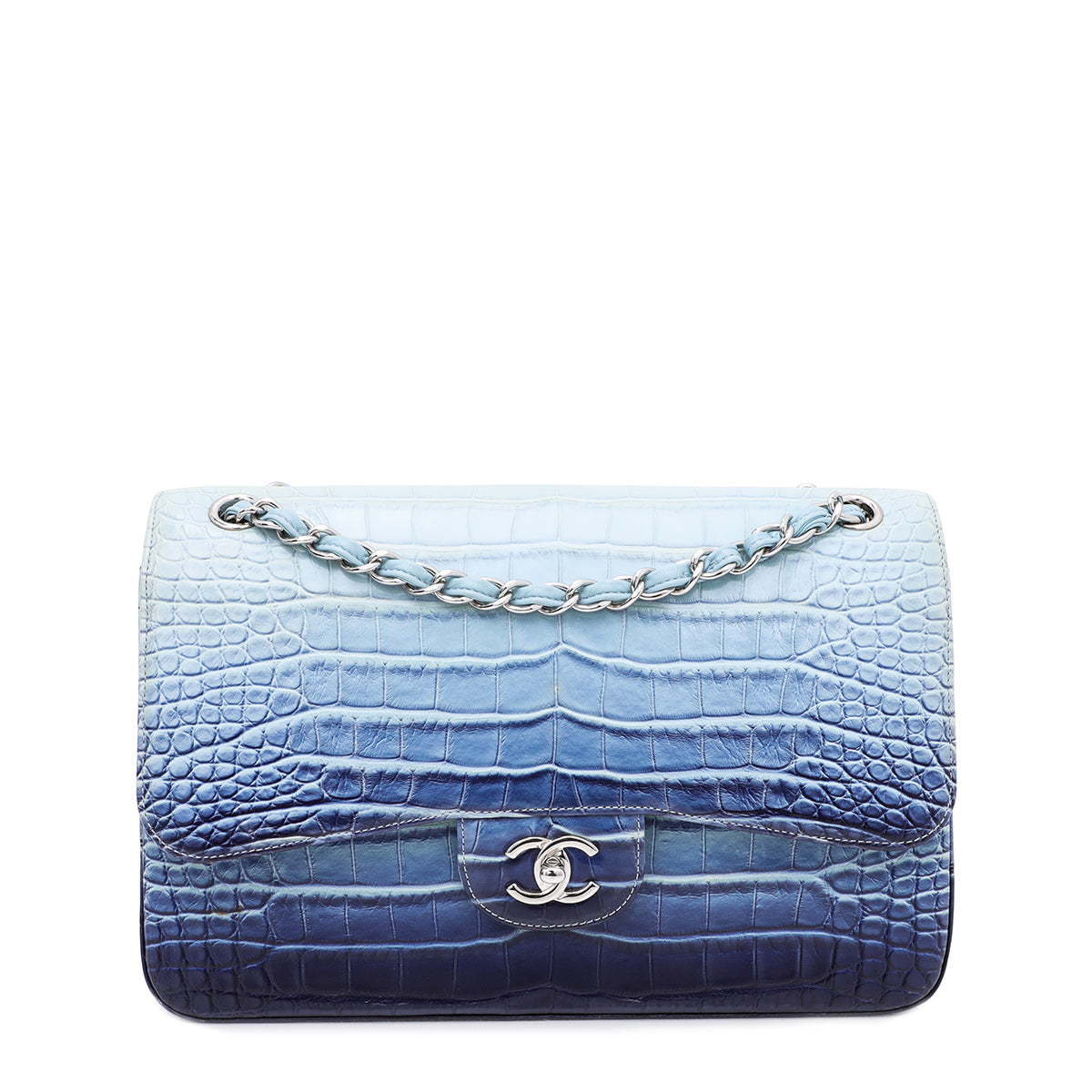 Chanel Ombre Blue Alligator Classic CC Flap Jumbo Bag-Chanel-THE CLOSET