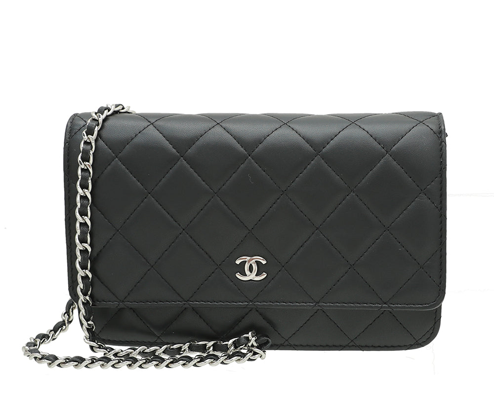 Chanel Black Classic CC Wallet On Chain