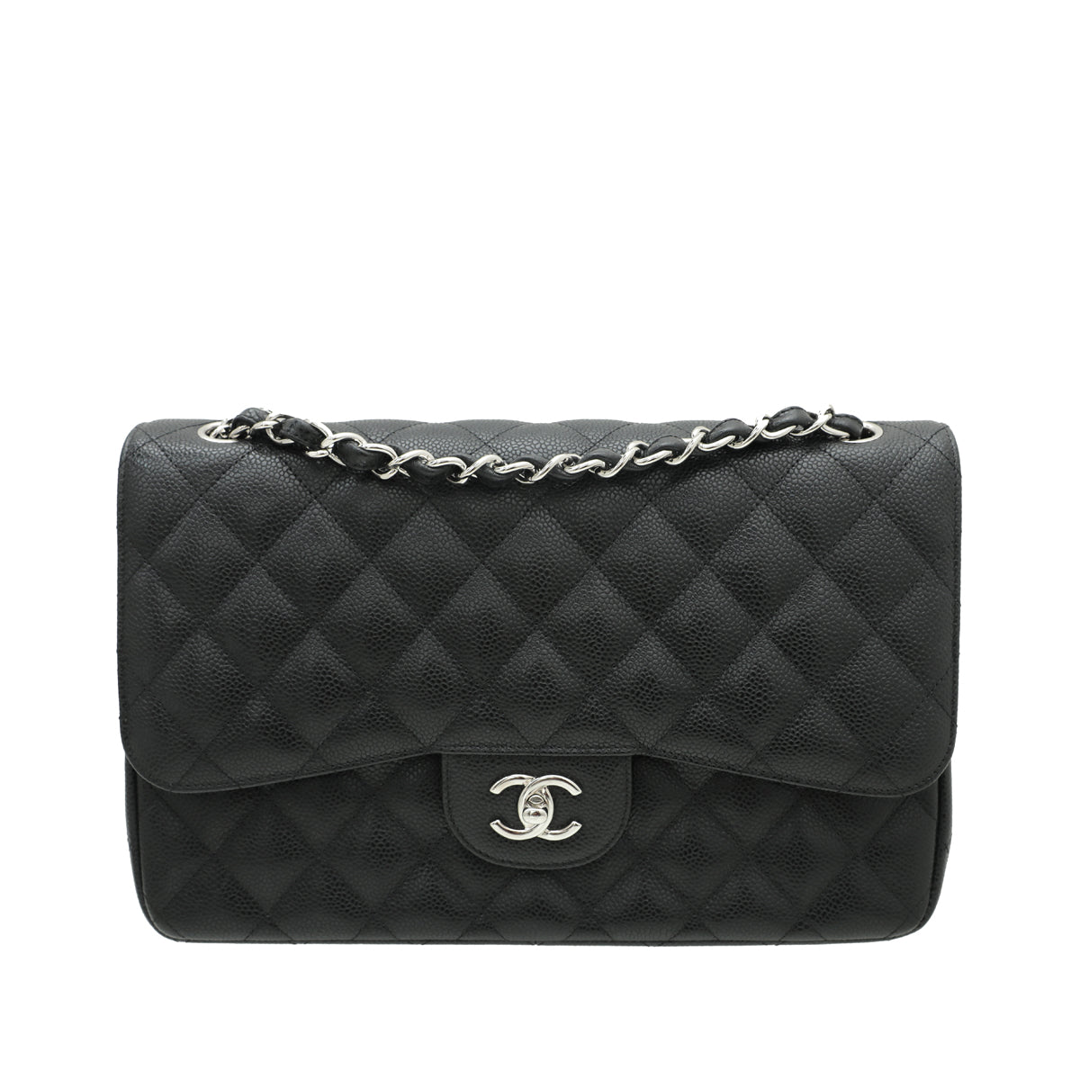 Chanel Black Classic Double Flap Jumbo Bag