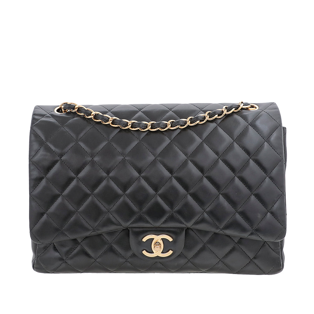 Chanel Black Classic Double Flap Maxi Bag-Chanel-THE CLOSET