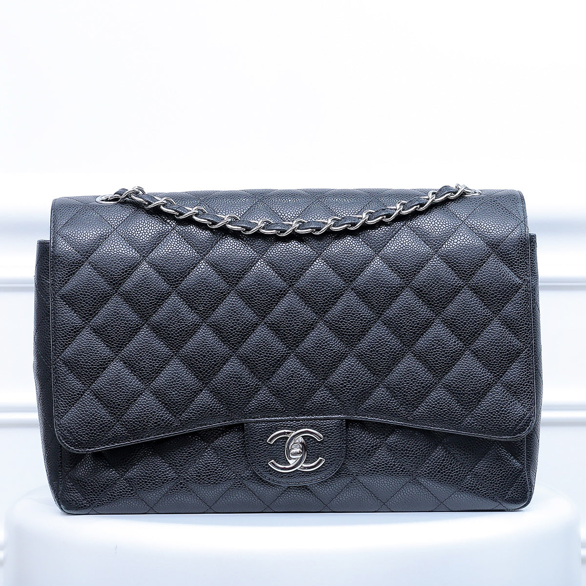 Chanel Black Classic Double Flap Maxi Bag-Chanel-THE CLOSET
