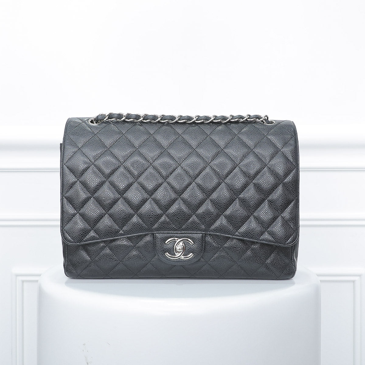 Chanel Black Classic Double Flap Maxi Bag-Chanel-THE CLOSET