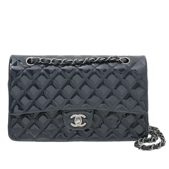 Chanel Dark Blue Classic Double Flap Medium Bag