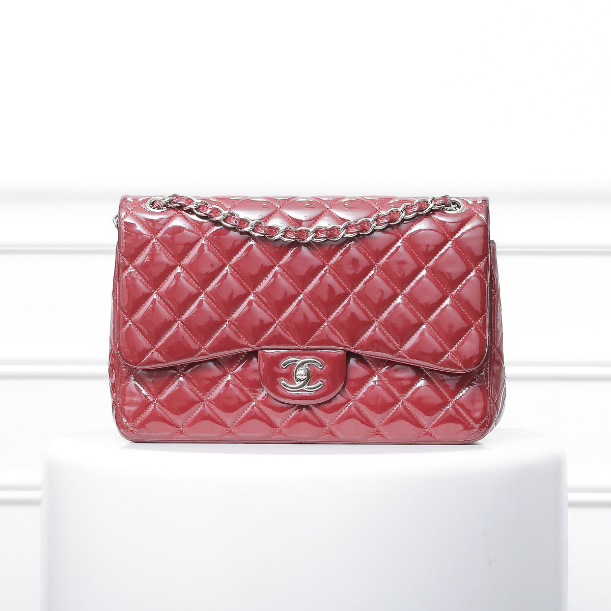 Chanel Red Classic Double Flap Jumbo-Chanel-THE CLOSET
