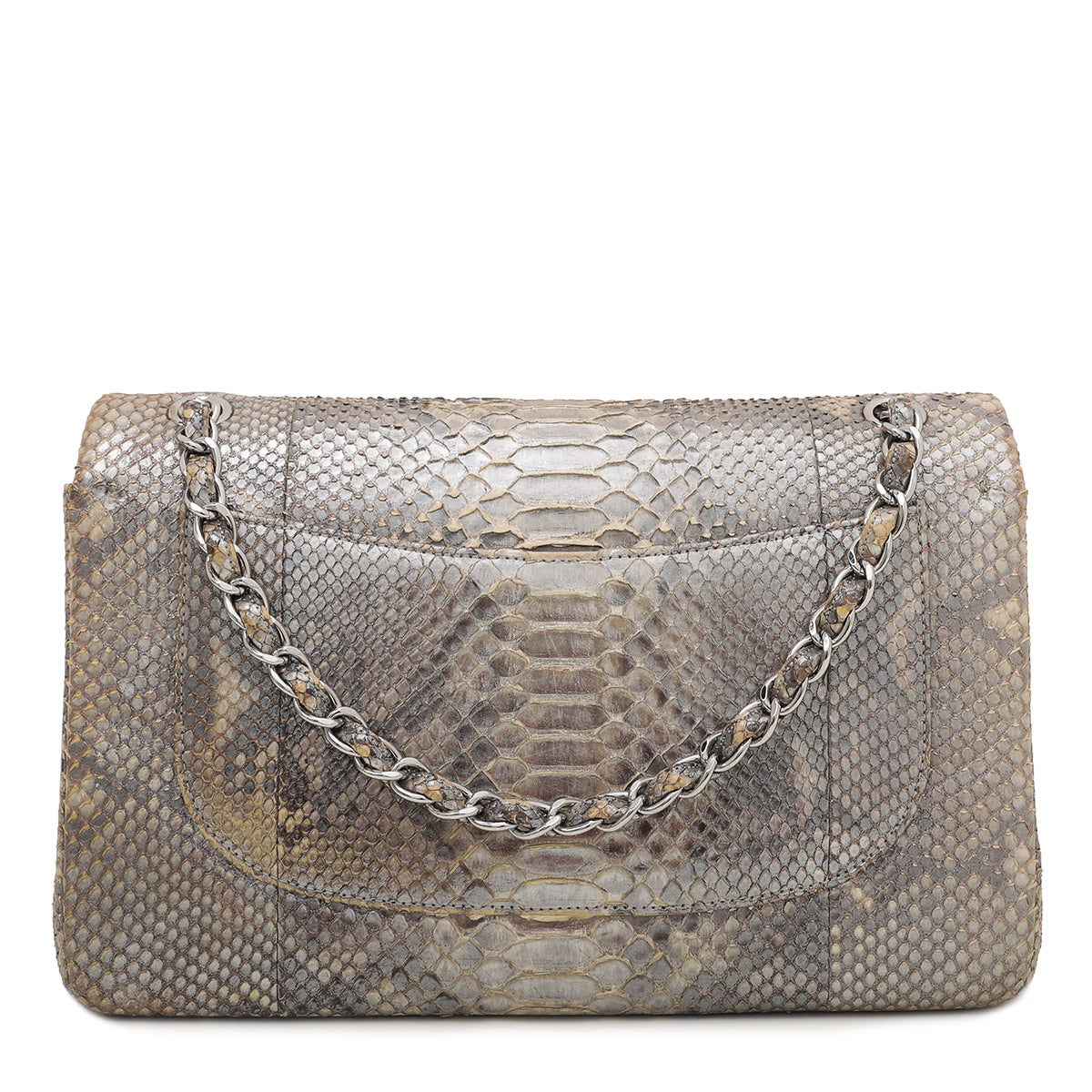 Chanel Metallic Beige Ombre Python Classic Flap Bag Jumbo-Chanel-THE CLOSET