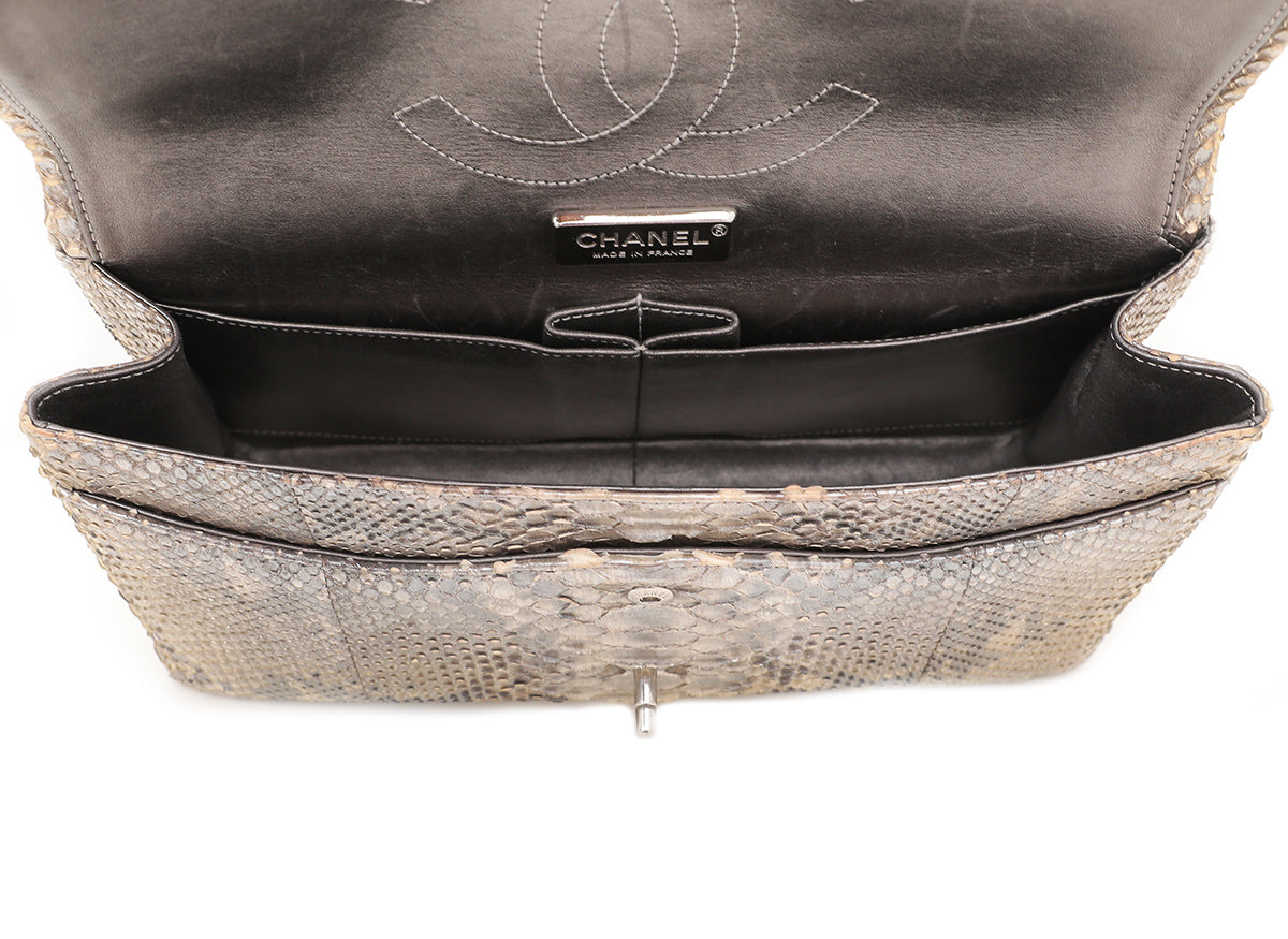 Chanel Metallic Beige Ombre Python Classic Flap Bag Jumbo-Chanel-THE CLOSET