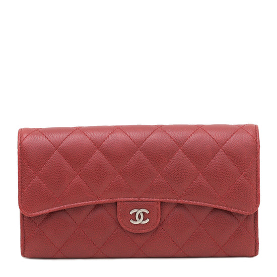 Chanel Red Classic Flap Wallet