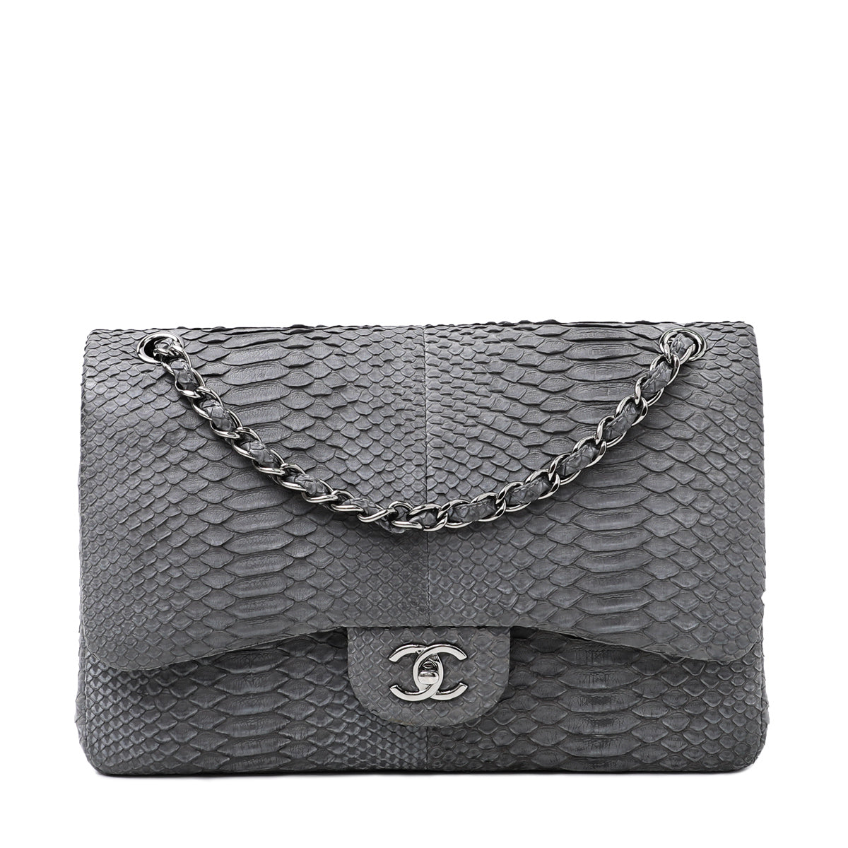 Chanel Gray Classic Jumbo Double Flap Bag-Chanel-THE CLOSET