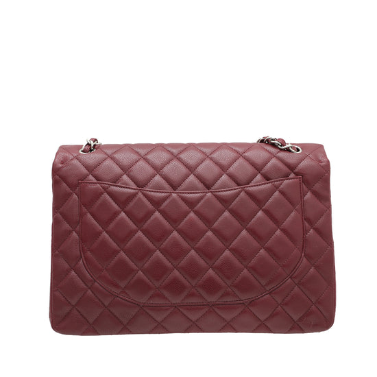 Chanel Classic Caviar Quilted Leather Flat Wallet Pouch Red