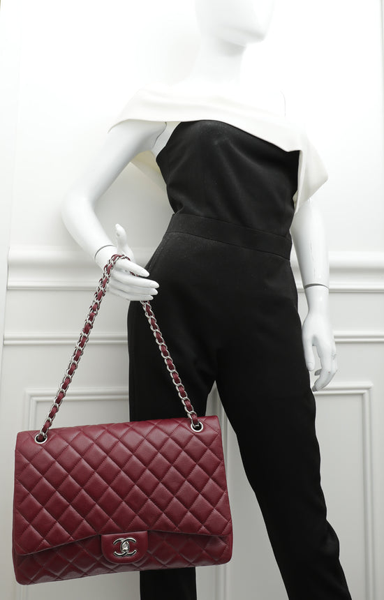 Chanel Dark Red Classic Single Flap Bag