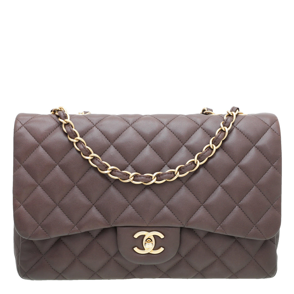 Chanel Chocolate Brown Classic Single Flap Jumbo Bag-Chanel-THE CLOSET