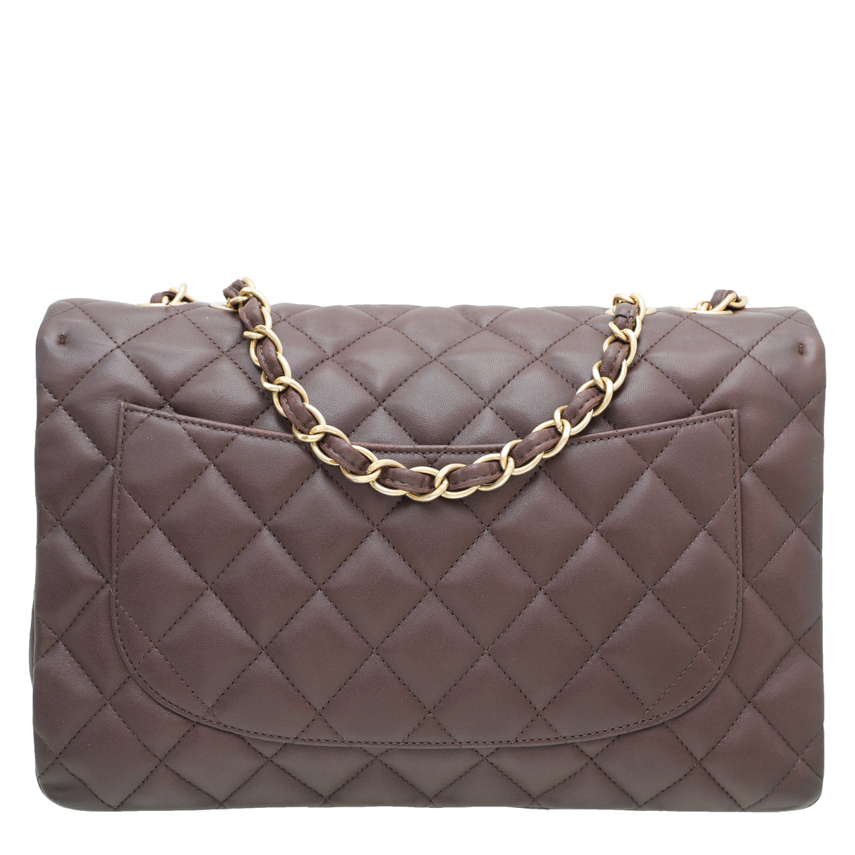 Chanel Chocolate Brown Classic Single Flap Jumbo Bag-Chanel-THE CLOSET