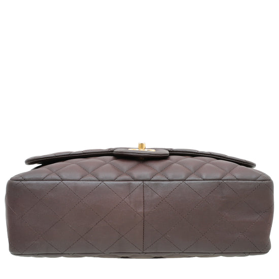 Chanel Chocolate Brown Classic Single Flap Jumbo Bag