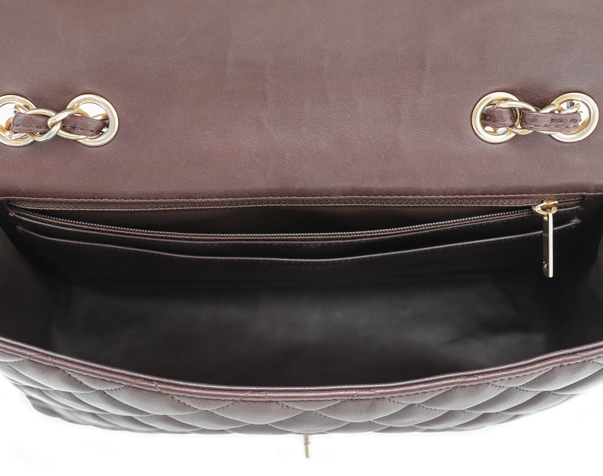 Chanel Chocolate Brown Classic Single Flap Jumbo Bag-Chanel-THE CLOSET