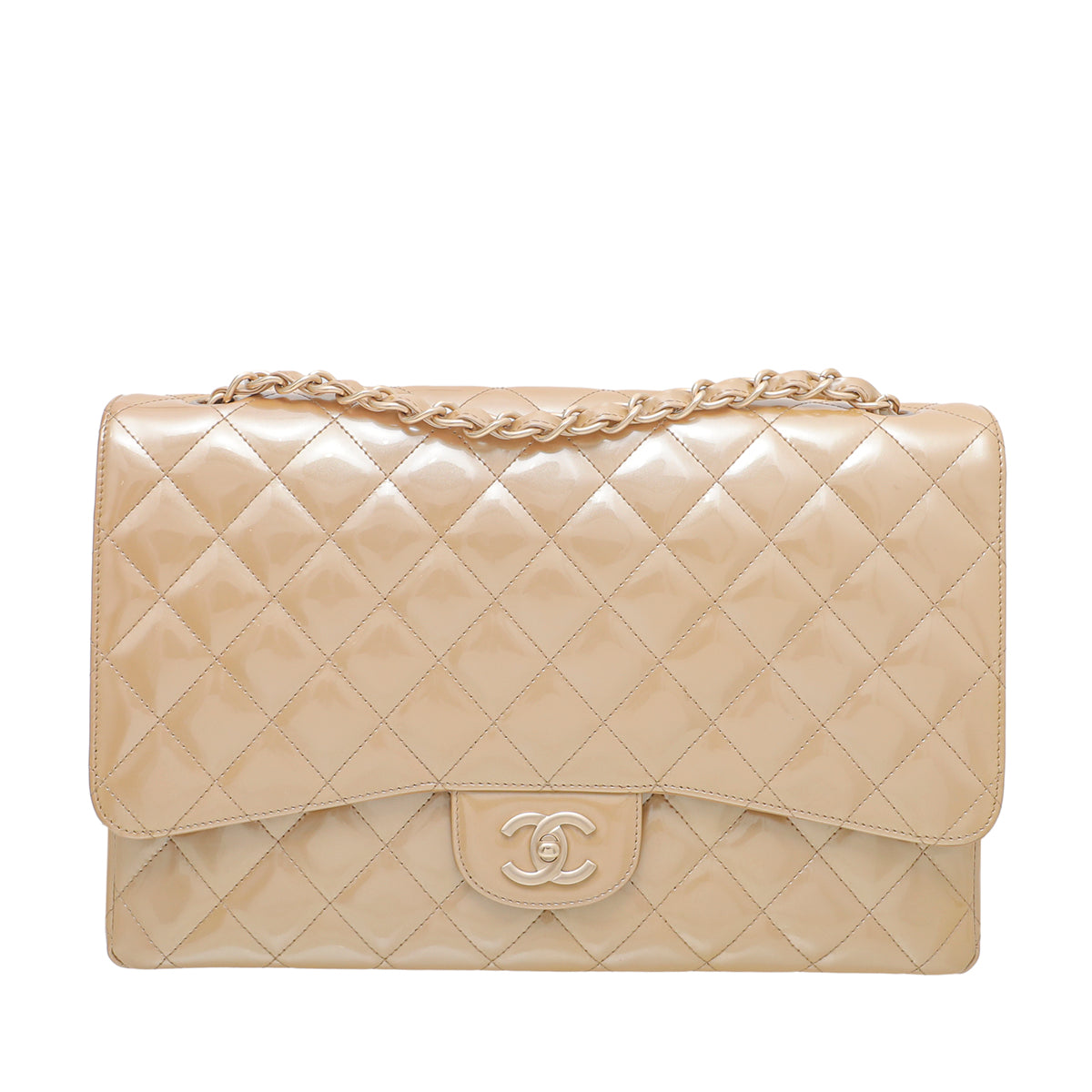 Chanel Golden Beige Classic Single Flap Maxi Bag-Chanel-THE CLOSET