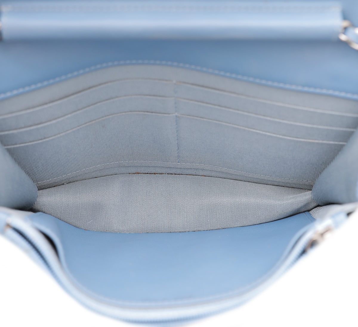 Chanel Powder Blue Classic Wallet On Chain-Chanel-THE CLOSET