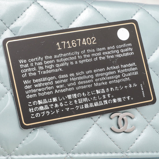 Chanel Powder Blue Classic Wallet On Chain