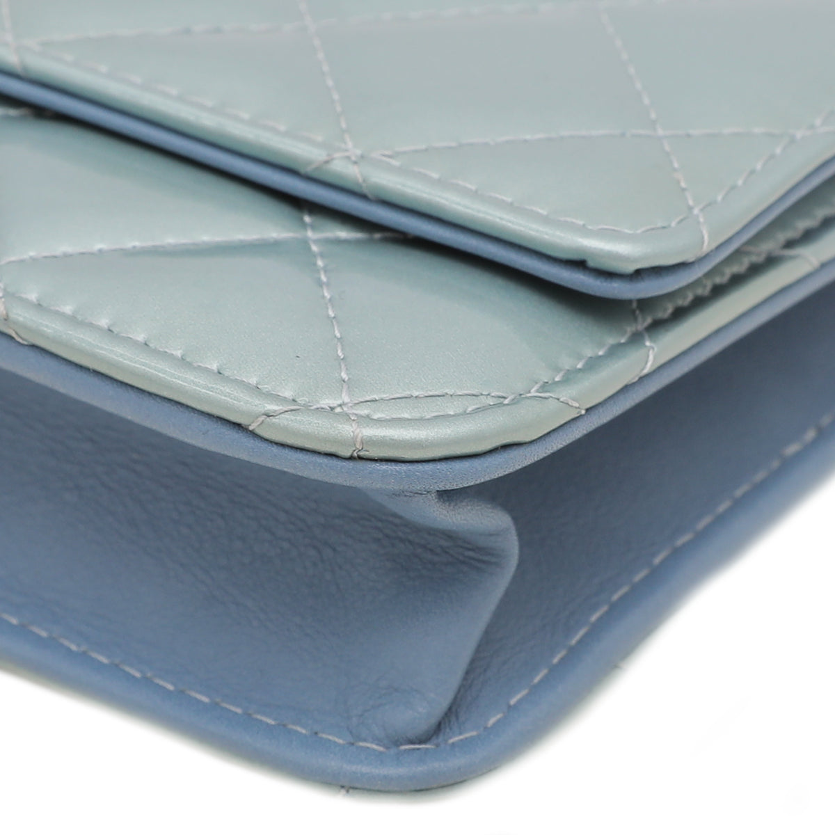 Chanel Powder Blue Classic Wallet On Chain-Chanel-THE CLOSET