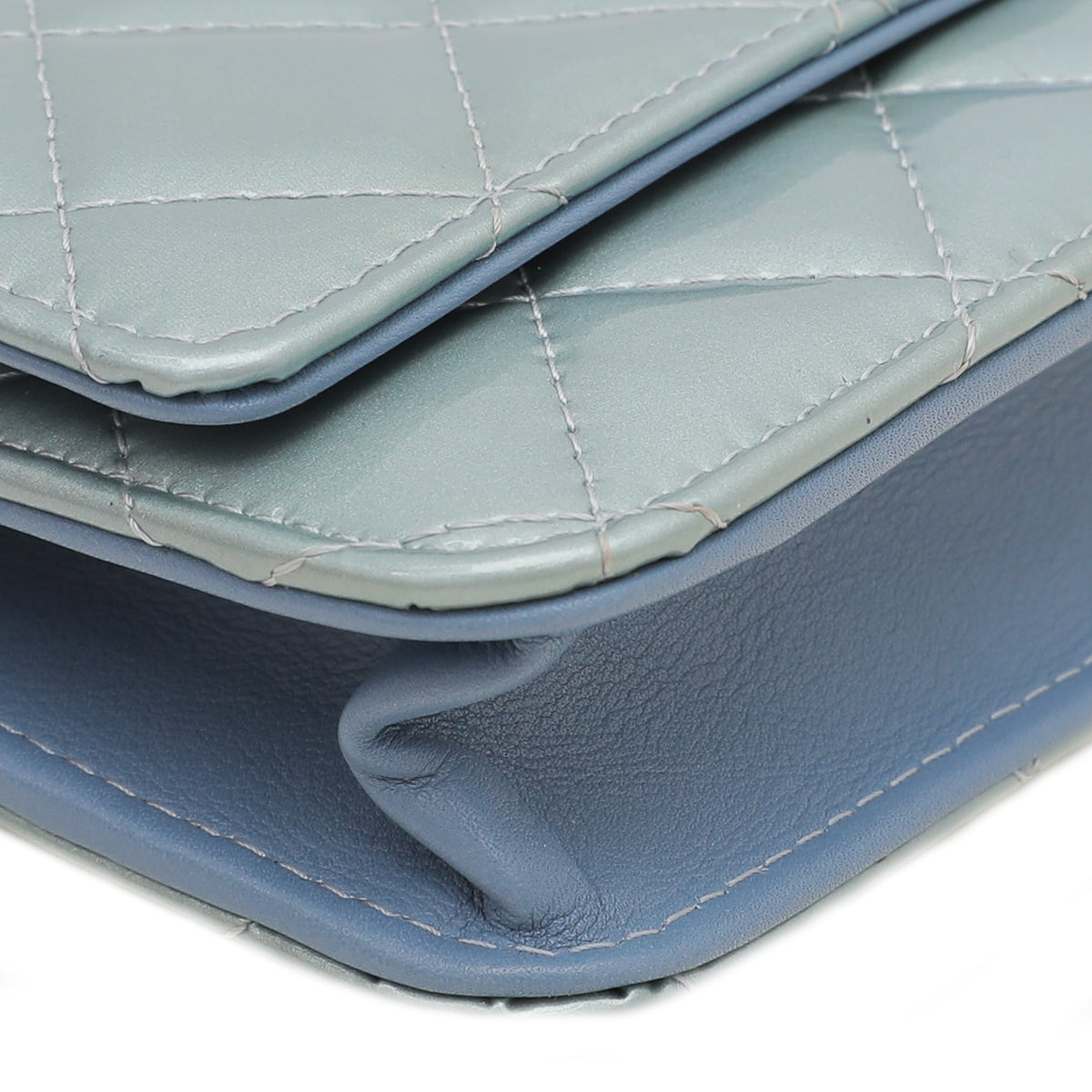 Chanel Powder Blue Classic Wallet On Chain-Chanel-THE CLOSET