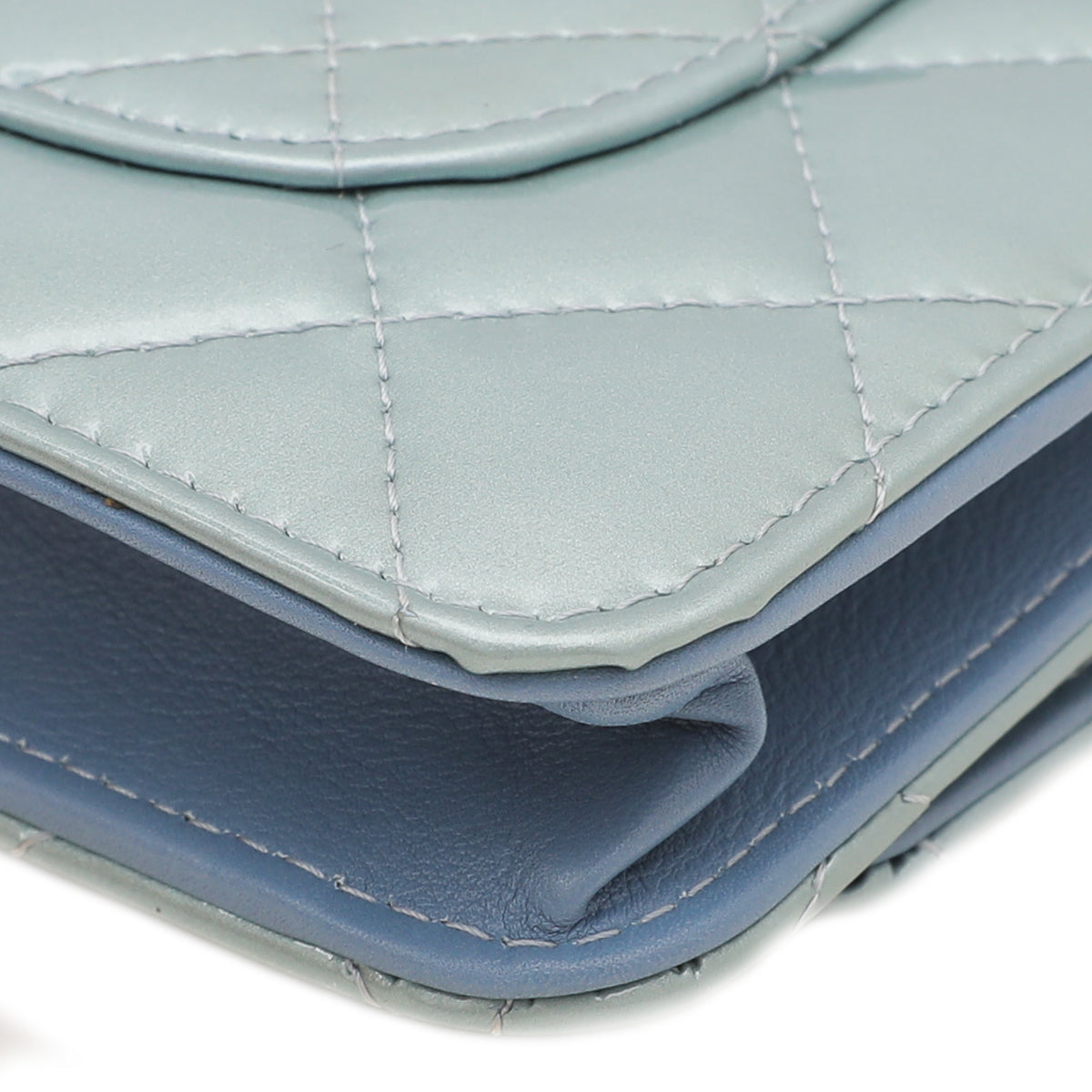 Chanel Powder Blue Classic Wallet On Chain-Chanel-THE CLOSET