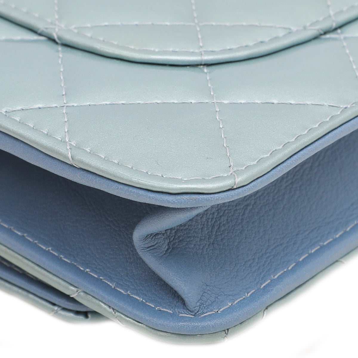 Chanel Powder Blue Classic Wallet On Chain-Chanel-THE CLOSET