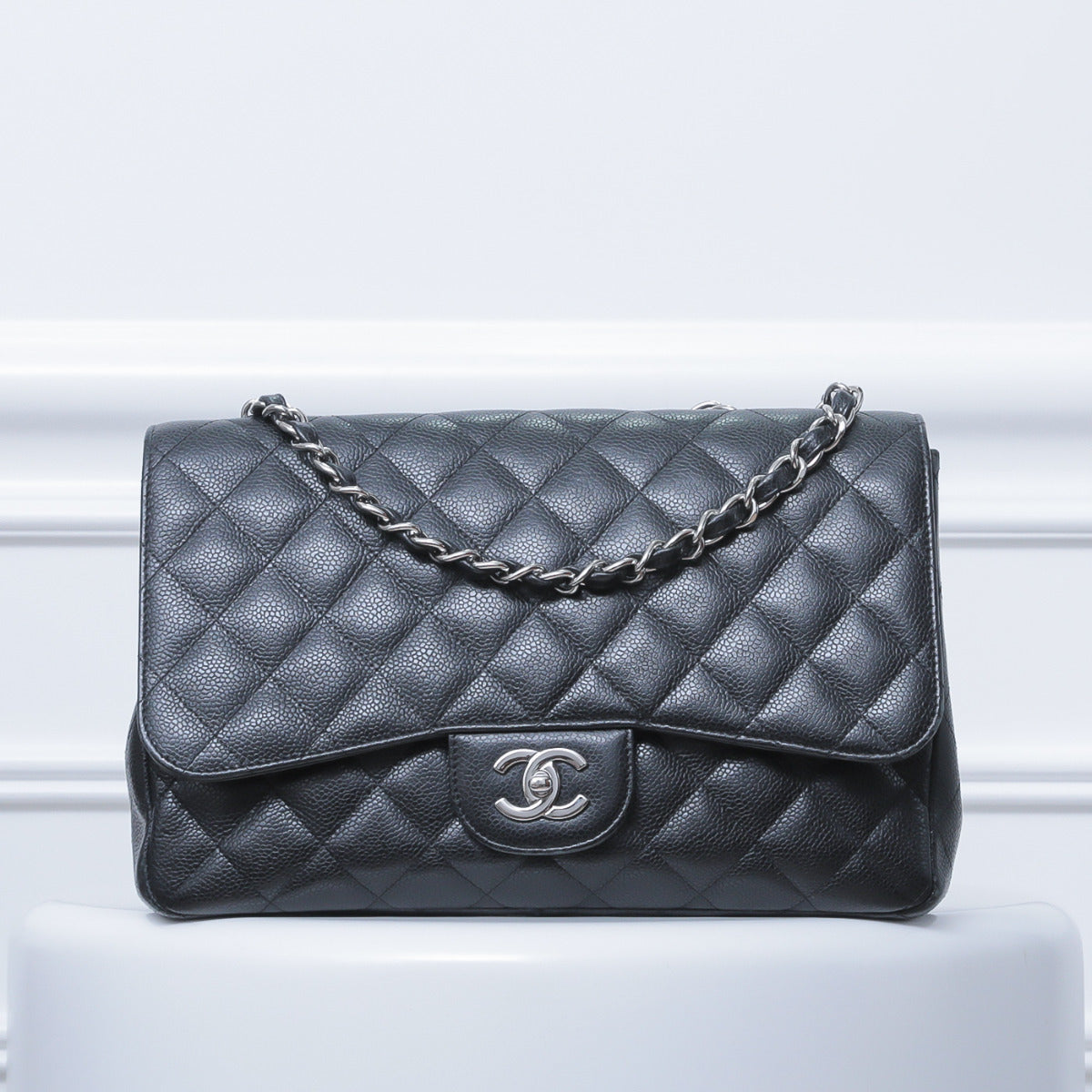 Chanel Black Classic Jumbo Single Flap-Chanel-THE CLOSET