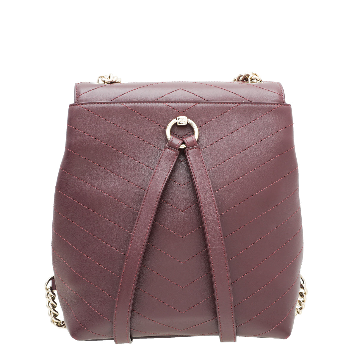 Chanel Burgundy Coco Chevron Backpack Bag-Chanel-THE CLOSET