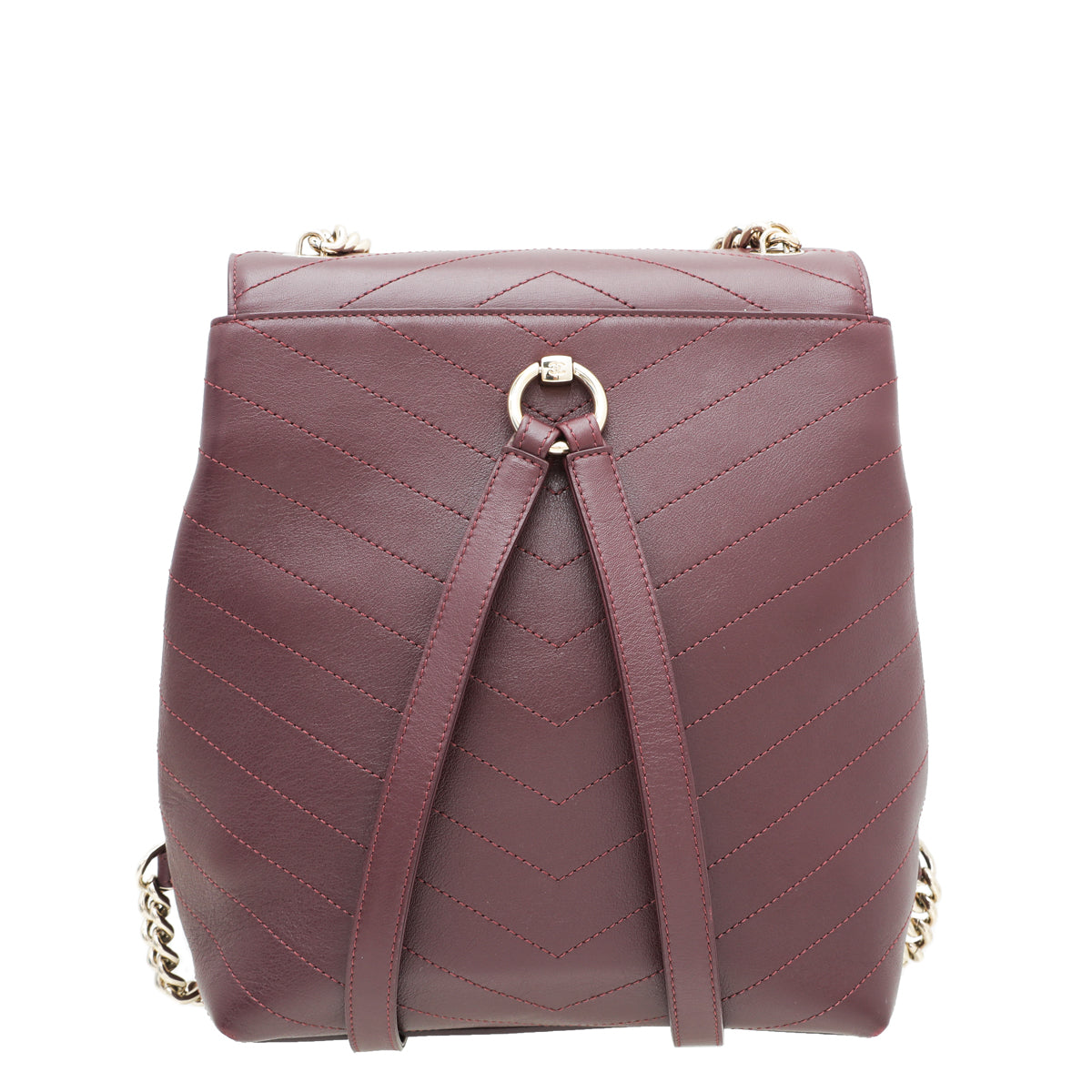 Chanel Burgundy Coco Chevron Backpack Bag