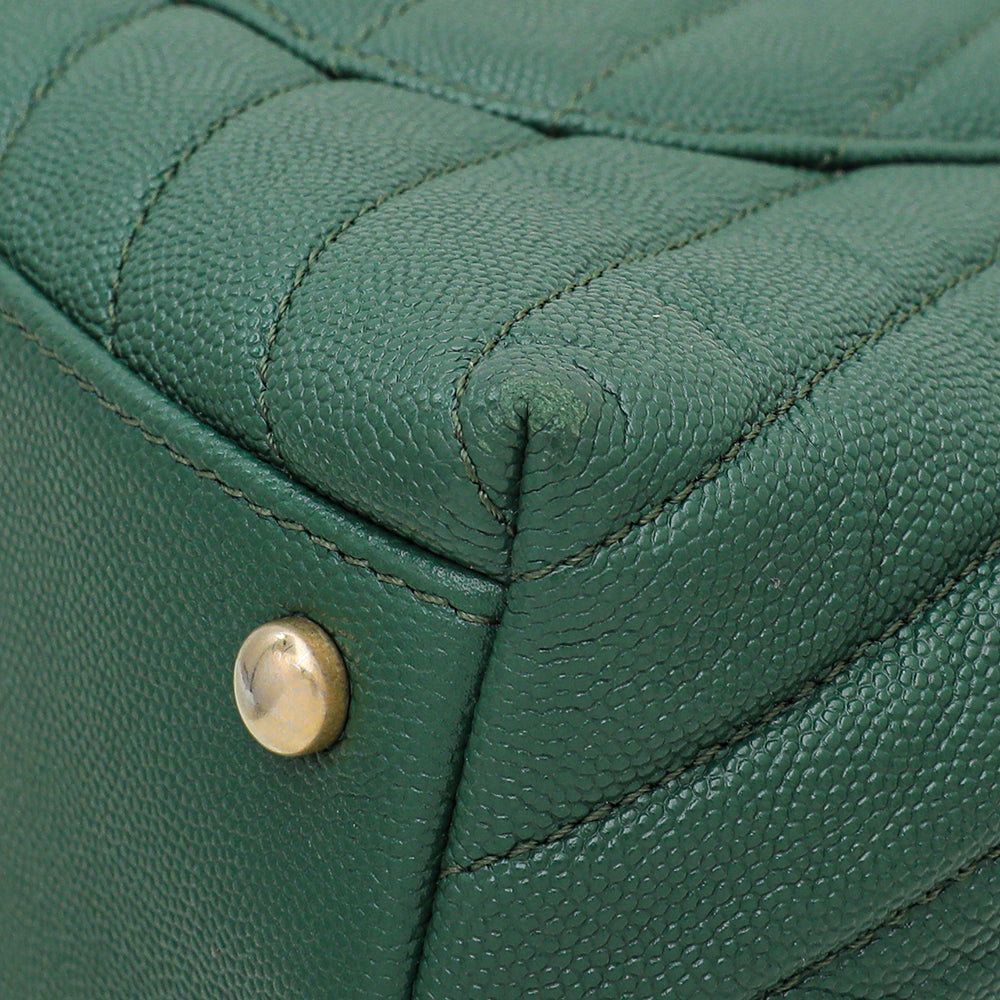 Chanel Olive Green Chevron Coco Handle Small Bag-Chanel-THE CLOSET