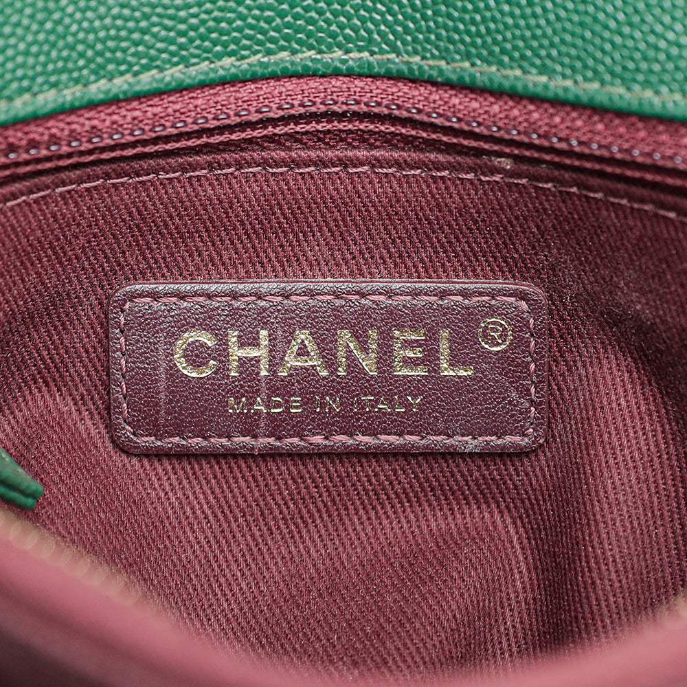 Chanel Olive Green Chevron Coco Handle Small Bag-Chanel-THE CLOSET