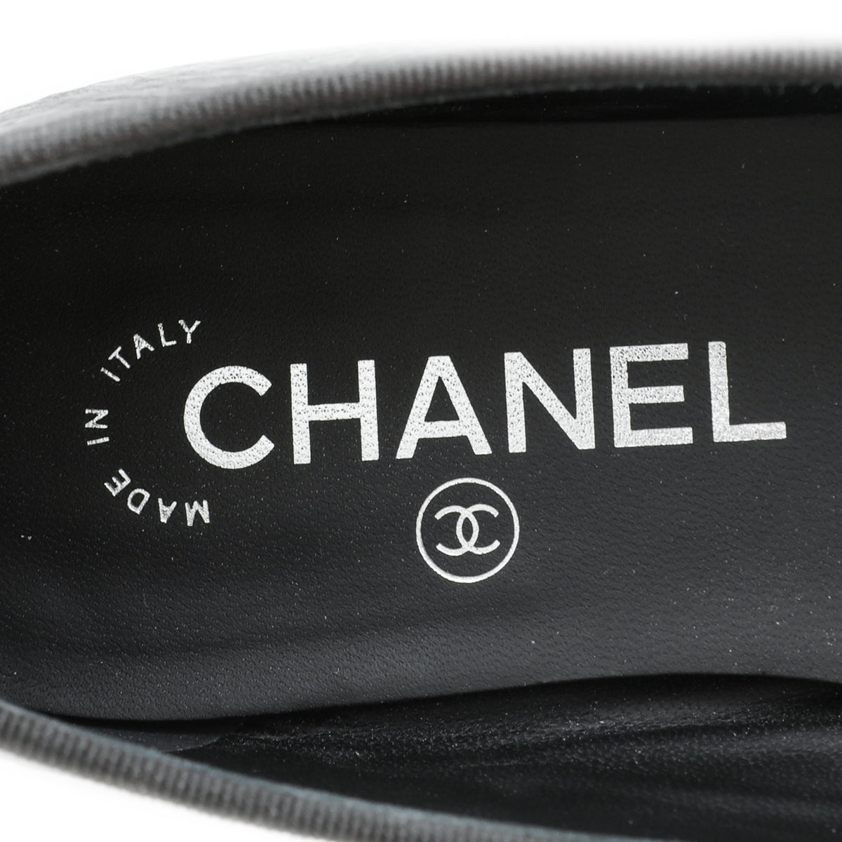 Chanel Metallic Grey Crackled Ballet Flats 37-Chanel-THE CLOSET