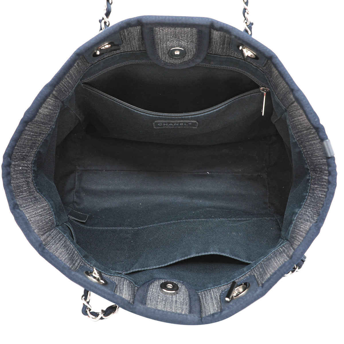Chanel Denim Blue Deauville Shopping Tote Bag-Chanel-THE CLOSET