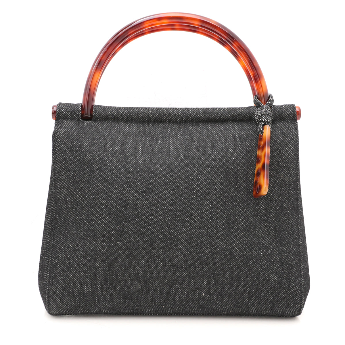Chanel Black Denim Tortoise Top Handle Bag-Chanel-THE CLOSET