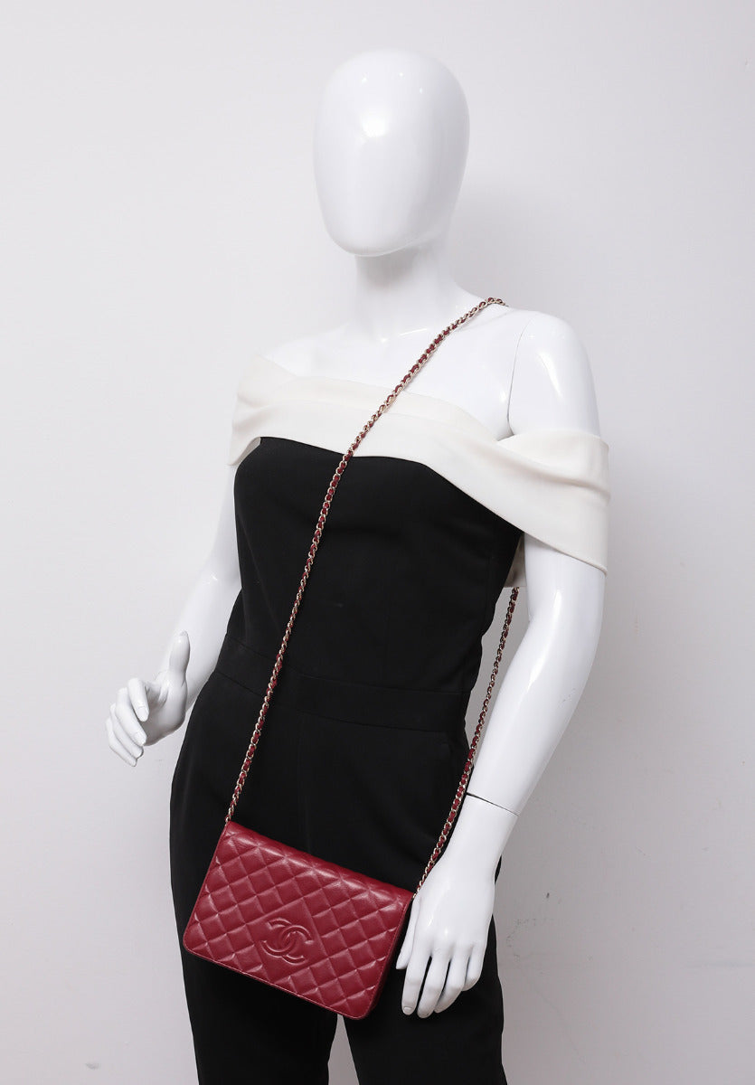 Chanel Dark Red CC Diamond Bag-Chanel-THE CLOSET