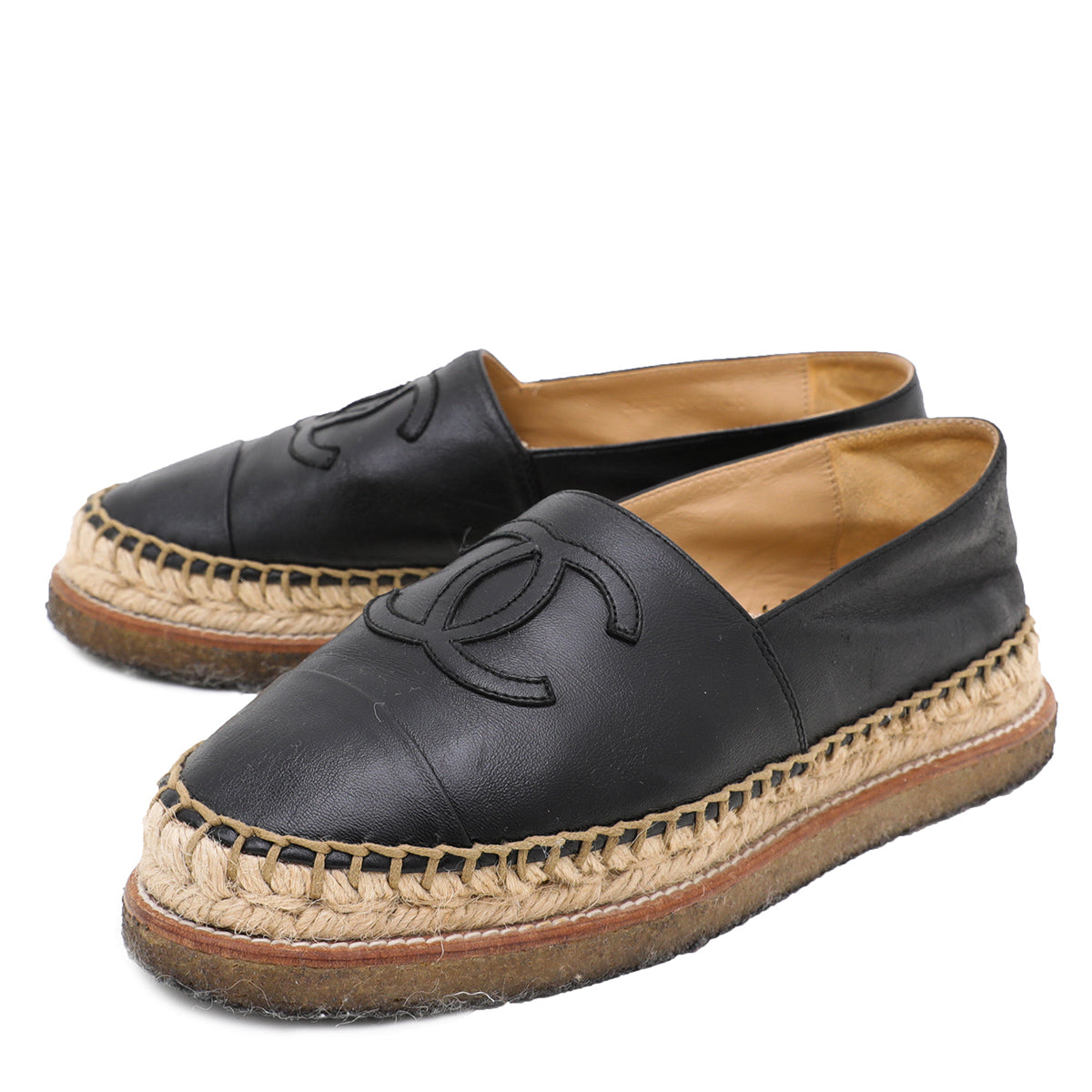 Chanel Black Double Platform Espadrille 37-Chanel-THE CLOSET