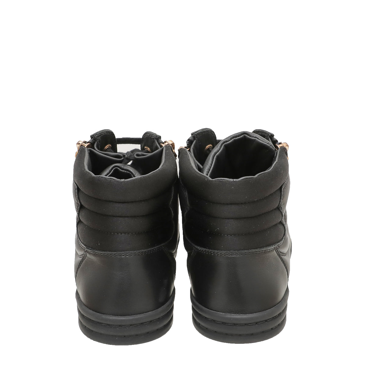 Chanel Black Double Zip Chain Detail High Top Sneakers 36-Chanel-THE CLOSET