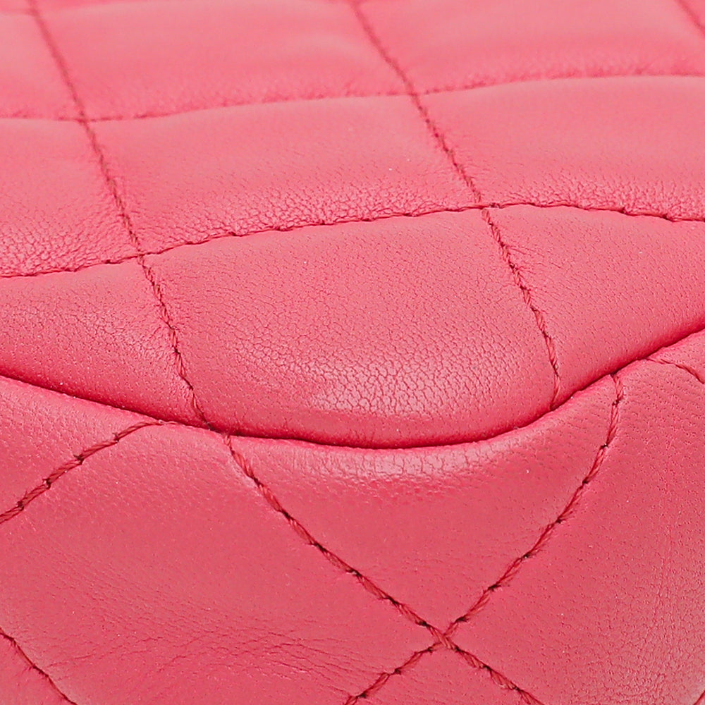 Chanel Pink Double Zip Wallet On Chain-Chanel-THE CLOSET