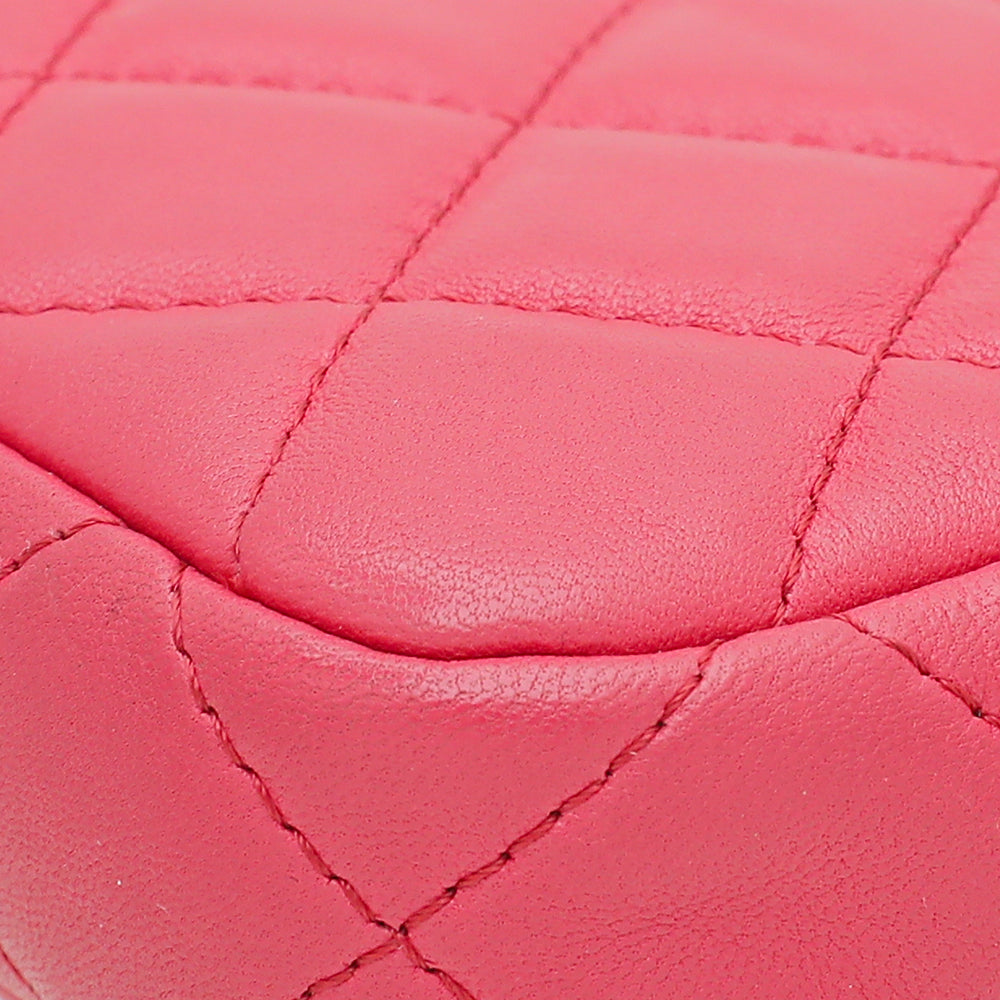 Chanel Pink Double Zip Wallet On Chain-Chanel-THE CLOSET